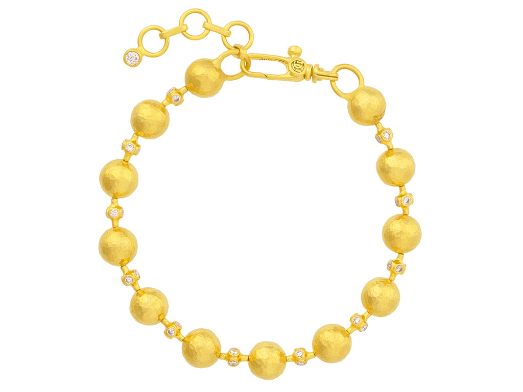 GURHAN, GURHAN Spell Gold Diamond All Around Single-Strand Bracelet, 8mm Balls