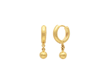 GURHAN, GURHAN Spell Gold Hoop Earrings, 5mm Ball on Huggie Hoop Top