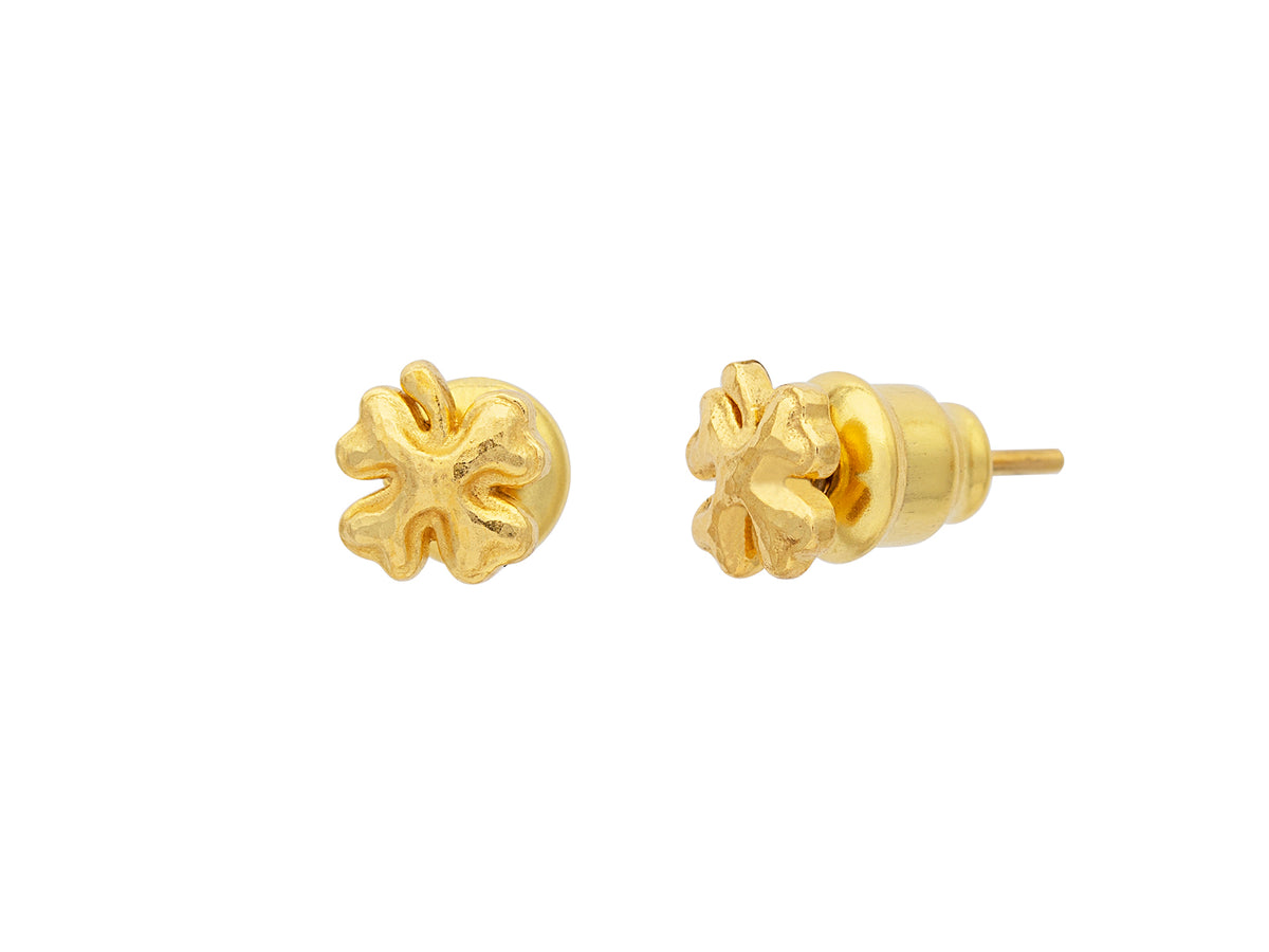 GURHAN, GURHAN Spell Gold Post Stud Earrings, Small Clover, with No Stone