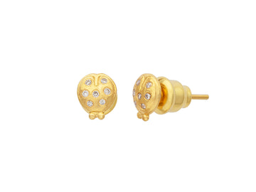 GURHAN, GURHAN Spell Gold Diamond Stud Earrings, Small Ladybug