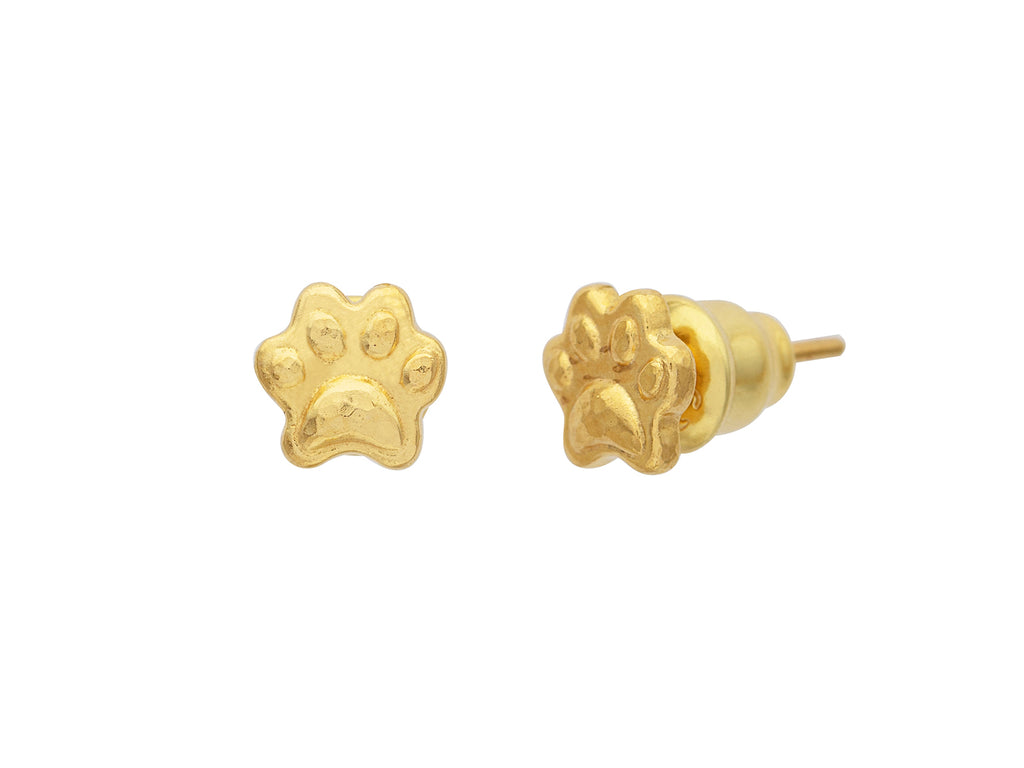 GURHAN, GURHAN Spell Gold Stud Earrings, Small Paw Print