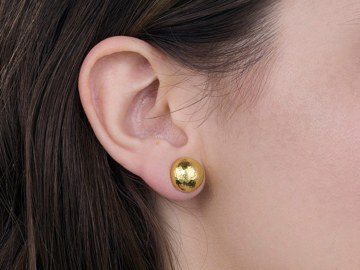 9ct Gold Polished Hoop Earrings With Ball Drop | Prouds