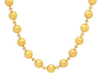 GURHAN, GURHAN Spell Gold Diamond Single-Strand Beaded Short Necklace, 10mm Balls