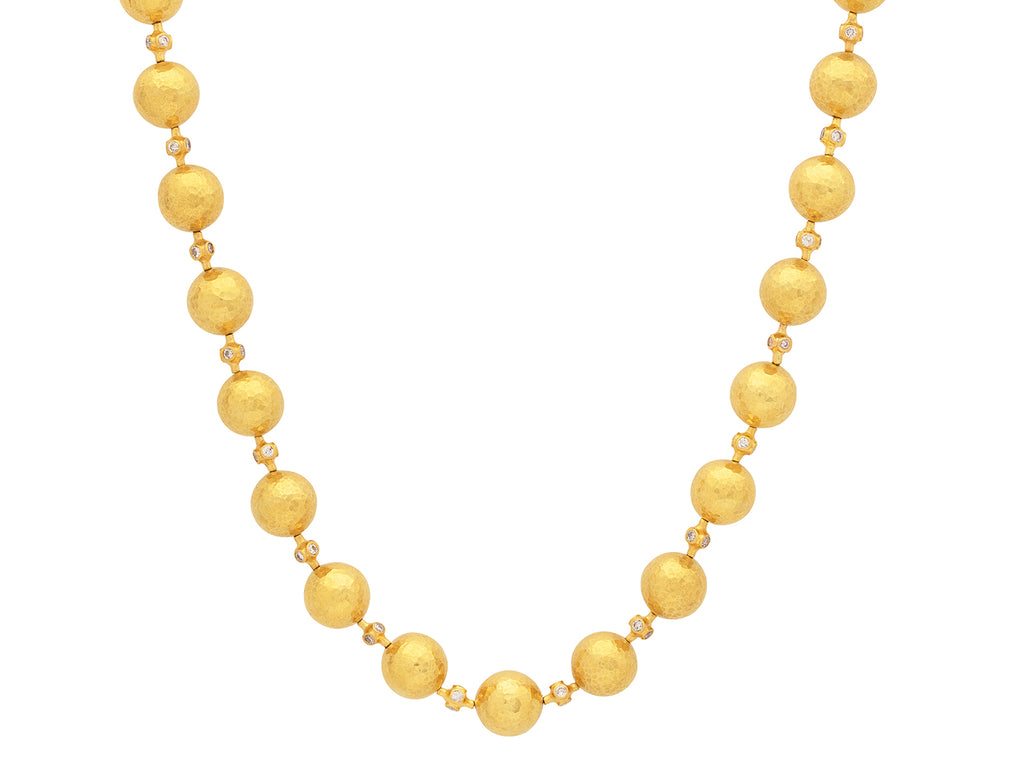 GURHAN, GURHAN Spell Gold Diamond Single-Strand Beaded Short Necklace, 10mm Balls