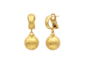 GURHAN, GURHAN Spell Gold Single Drop Earrings, Clip Post Hoop, 14mm Ball, No Stone