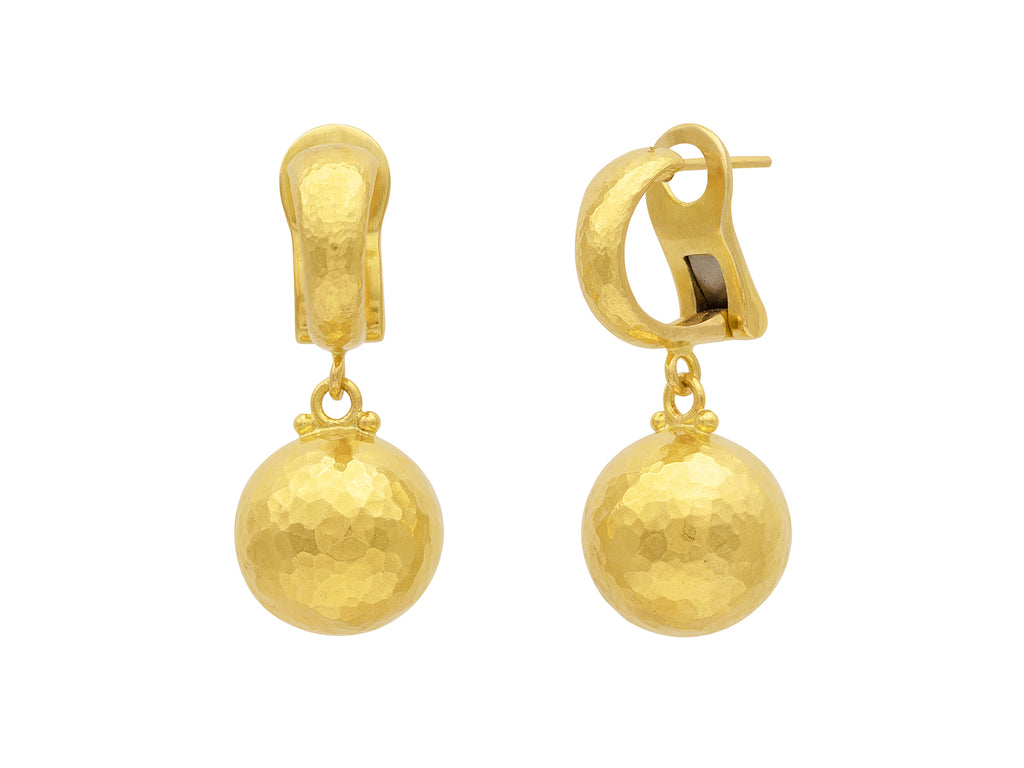 GURHAN, GURHAN Spell Gold Single Drop Earrings, Clip Post Hoop, 14mm Ball