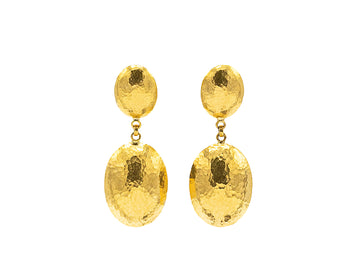 GURHAN, GURHAN Spell Gold Single Drop Earrings, 19x15mm Oval on Post Top