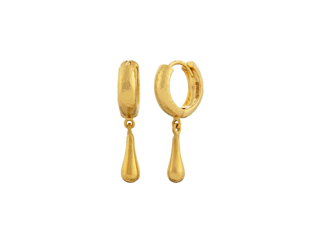 GURHAN, GURHAN Spell Gold Single Drop Earrings, Splash Drop on Huggie Hoop Top