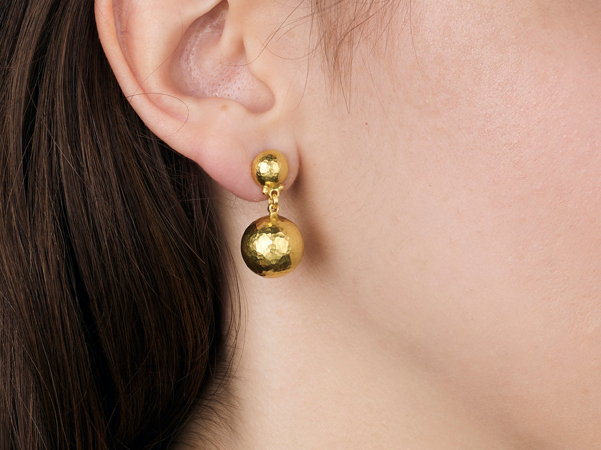 Discover more than 181 gold ball drop earrings