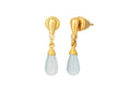 GURHAN, GURHAN Spell Gold Single Drop Earrings, 11x5mm Teardrop with Post, Aquamarine and Diamond