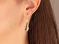 GURHAN, GURHAN Spell Gold Single Drop Earrings, 16x8mm Teardrop on Wire Hook, Amethyst and Diamond
