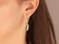 GURHAN, GURHAN Spell Gold Single Drop Earrings, 18x8mm Flat Faceted Oval, Amethyst and Diamond