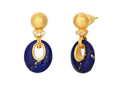GURHAN, GURHAN Spell Gold Single Drop Earrings, 15x13mm Open Oval, Round Post Top, Lapis and Diamond