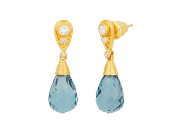 GURHAN, GURHAN Spell Gold Topaz Single Drop Earrings, 14x9mm Teardrop