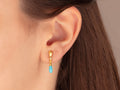 GURHAN, GURHAN Spell Gold Single Drop Earrings, 7x3.5mm Teardrop, Turquoise and Diamond