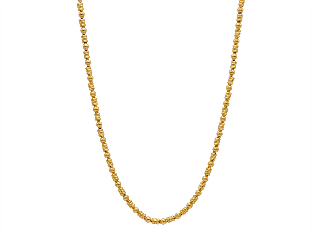 GURHAN, GURHAN Spell Gold Single Strand Necklace, Mixed Shape Gold Beads, No Stone