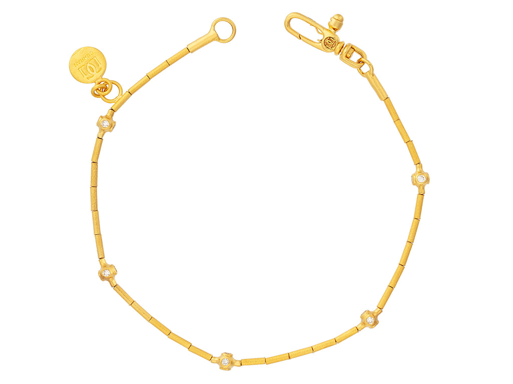 GURHAN, GURHAN Spell Gold Diamond Beaded Single-Strand Bracelet, Thin Gold Tubes