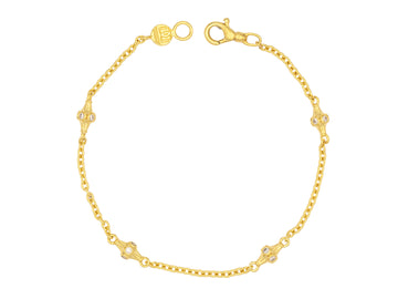 GURHAN, GURHAN Spell Gold Diamond Link Single-Strand Bracelet, Thin Chain