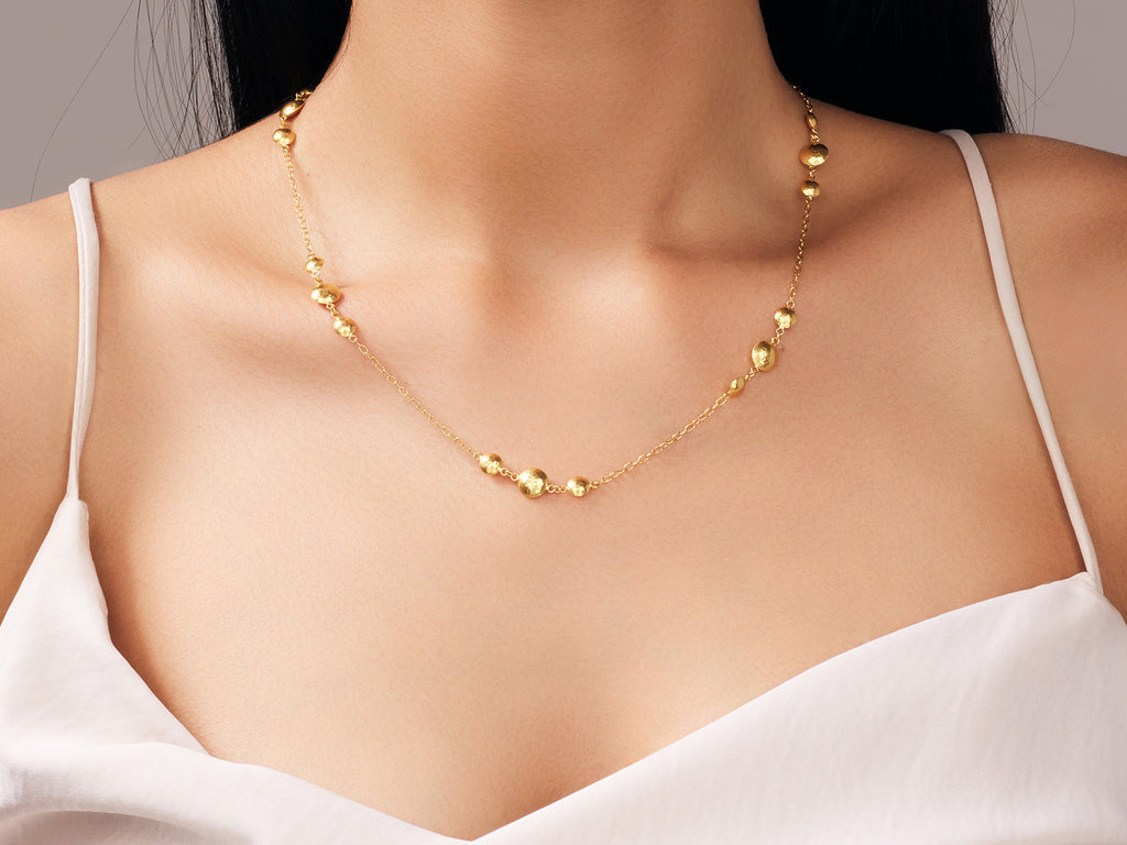 GURHAN, GURHAN Spell Gold Station Short Necklace, Short Clustered Lentil