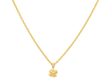 GURHAN, GURHAN Spell Gold Pendant Necklace, Small Clover, Diamond