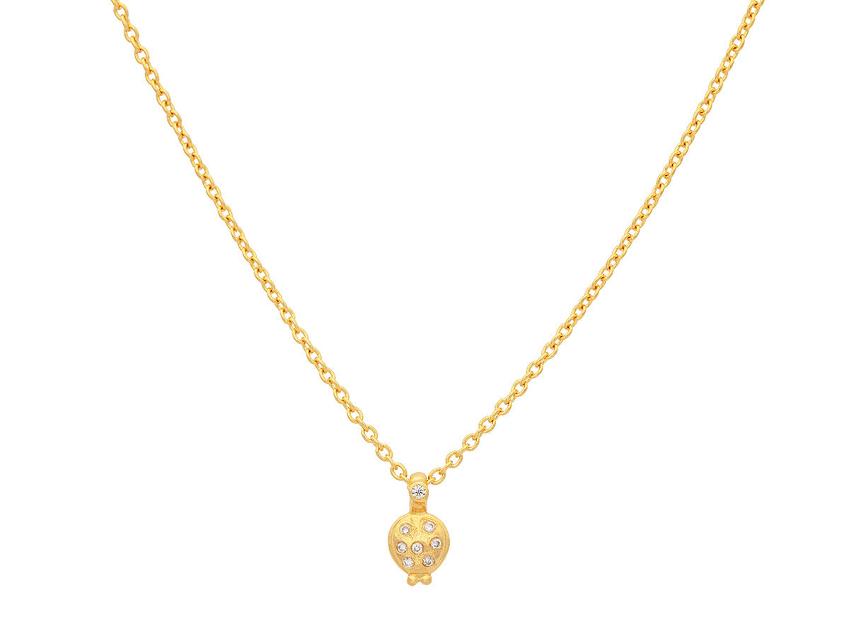 GURHAN, GURHAN Spell Gold Pendant Necklace, Small Ladybug, Diamond