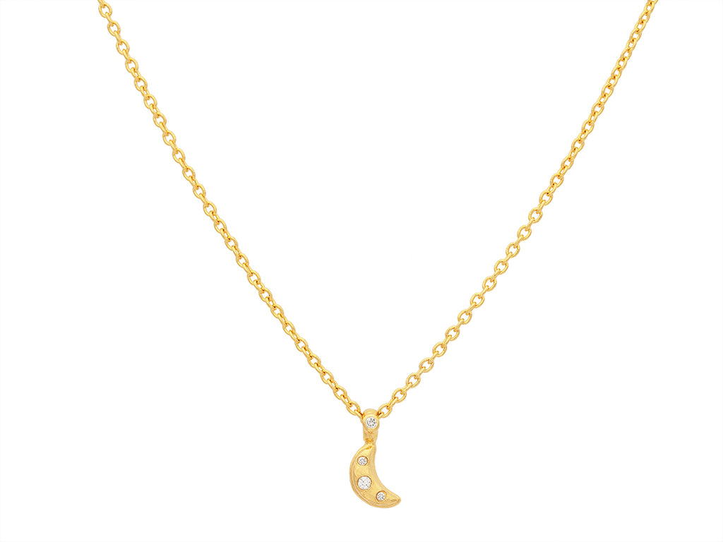 GURHAN, GURHAN Spell Gold Diamond Pendant Necklace, Small Cresent Moon