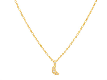 GURHAN, GURHAN Spell Gold Diamond Pendant Necklace, Small Cresent Moon