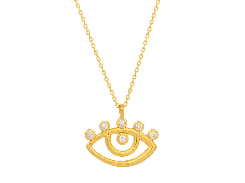 GURHAN, GURHAN Spell Gold Diamond Pendant Necklace, Evil Eye