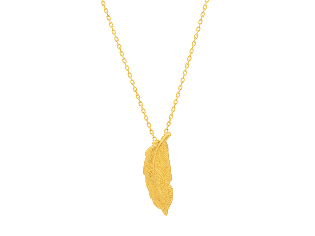 GURHAN, GURHAN Spell Gold Pendant Necklace, Feather