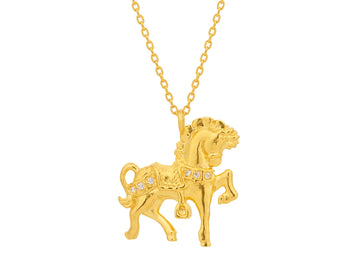 GURHAN, GURHAN Spell Gold Diamond Pendant Necklace, Large Horse