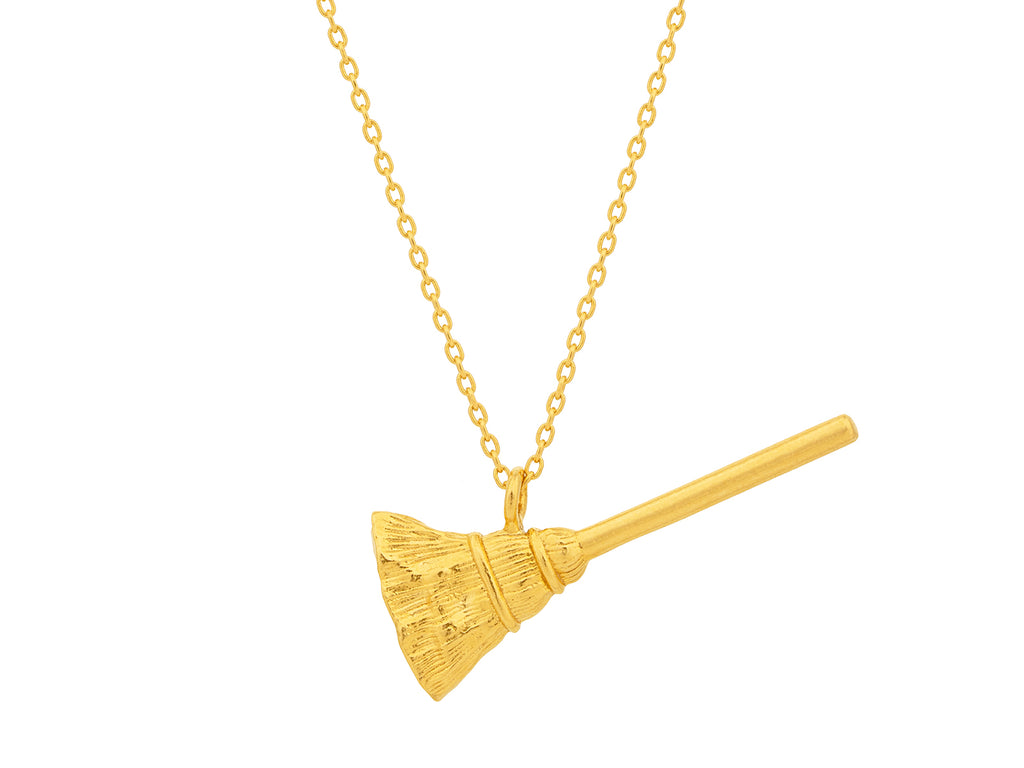 GURHAN, GURHAN Spell Gold Pendant Necklace, Small Broom