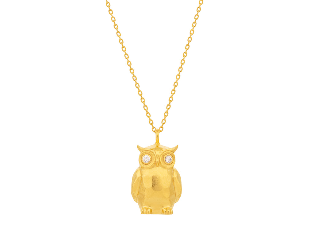 GURHAN, GURHAN Spell Gold Diamond Pendant Necklace, Owl