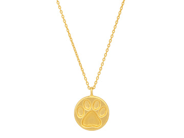 GURHAN, GURHAN Spell Gold Pendant Necklace, 12mm Round Paw Print