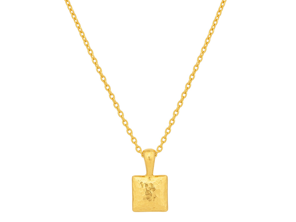 GURHAN, GURHAN Spell Gold Pendant Necklace, 7mm Square