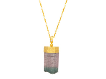 GURHAN, GURHAN Spell Gold Tourmaline Pendant Necklace, 25x15mm Amorphous Stone