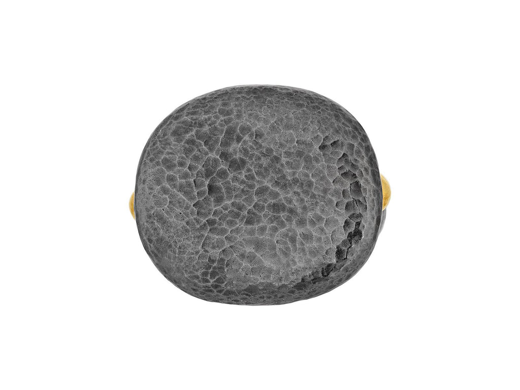 GURHAN, GURHAN Spell Sterling Silver Cocktail Ring, 23mm Pebble Shape, Gold Accents