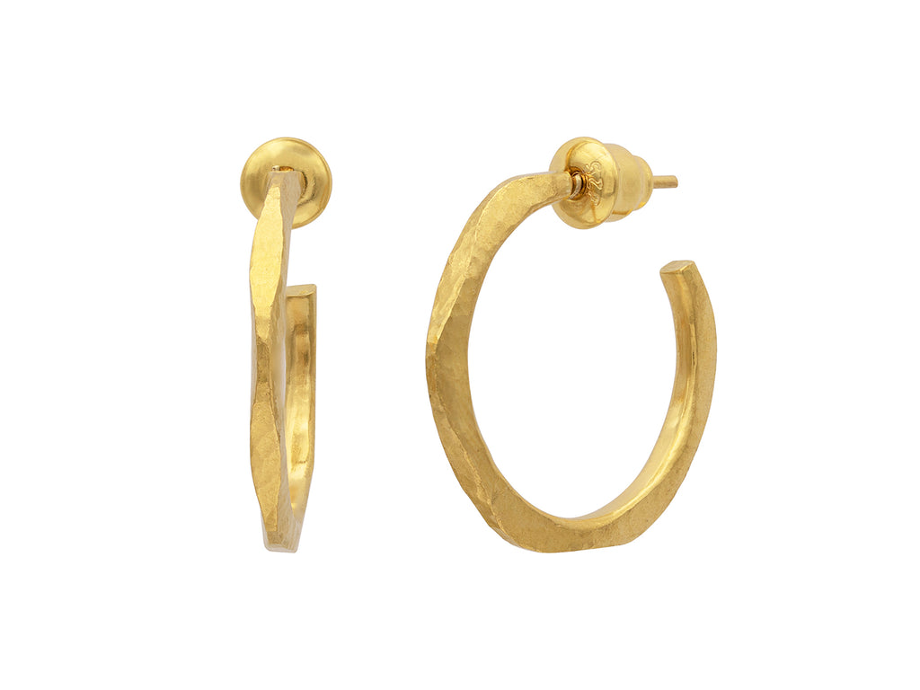 GURHAN, GURHAN Thor Gold Hoop Earrings, 25mm Round