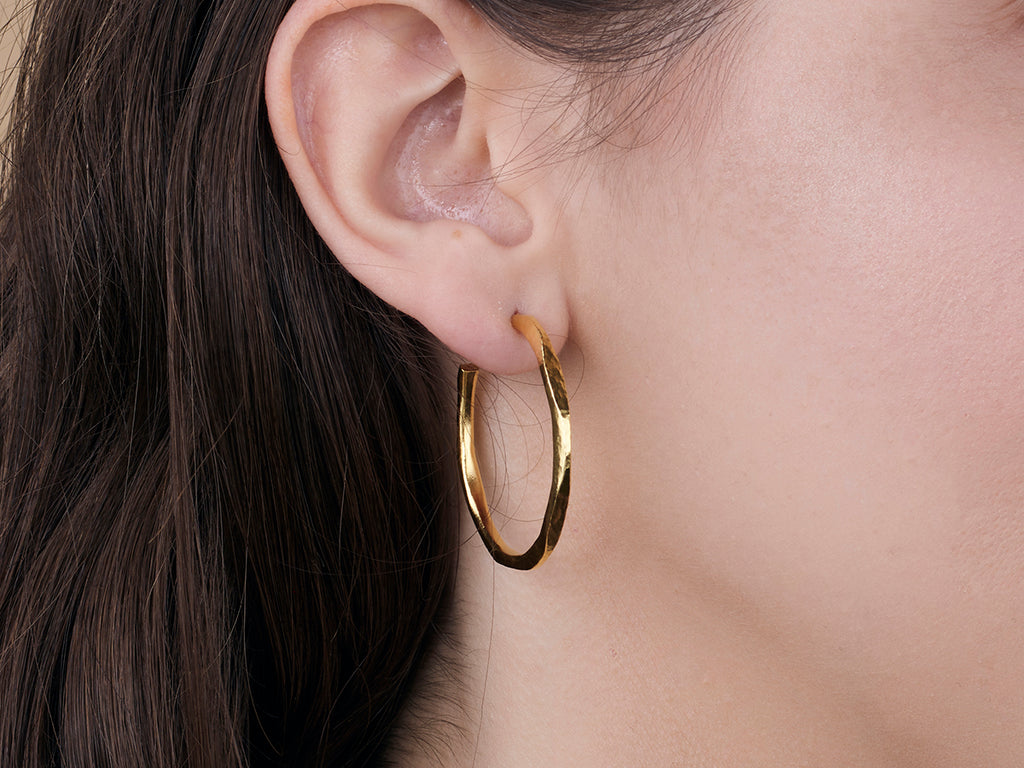 GURHAN, GURHAN Thor Gold Hoop Earrings, 35mm Round