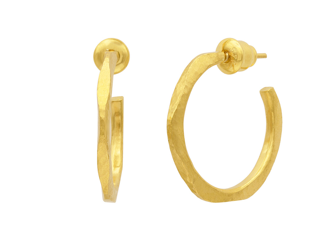 GURHAN, GURHAN Thor Gold Hoop Earrings, 25mm Round