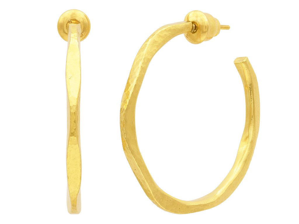 GURHAN, GURHAN Thor Gold Hoop Earrings, 35mm Round