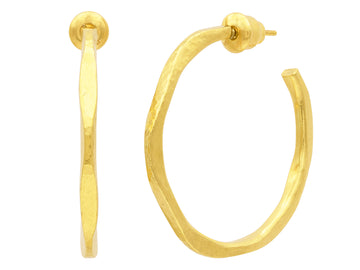 GURHAN, GURHAN Thor Gold Hoop Earrings, 35mm Round