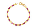 GURHAN, GURHAN Vertigo Gold Beaded Single-Strand Bracelet, Gold Tube Beads, Cabochon Ruby
