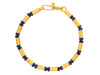 GURHAN, GURHAN Vertigo Gold Beaded Single-Strand Bracelet, Gold Tube Beads, Cabochon Sapphire