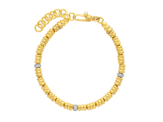 Gurhan Men's All Around 24K Yellow Gold Beaded Bracelet