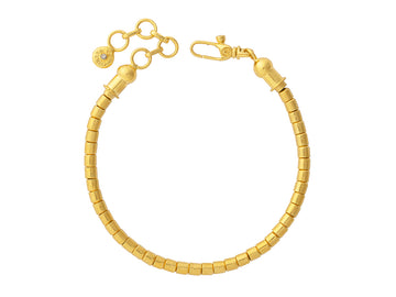 GURHAN, GURHAN Vertigo Gold Beaded Single-Strand Bracelet, 3.5mm Hammered Beads