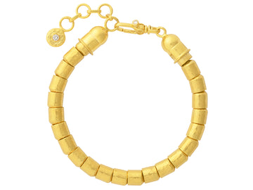 GURHAN, GURHAN Vertigo Gold Beaded Single-Strand Bracelet, 6.5mm Hammered Beads