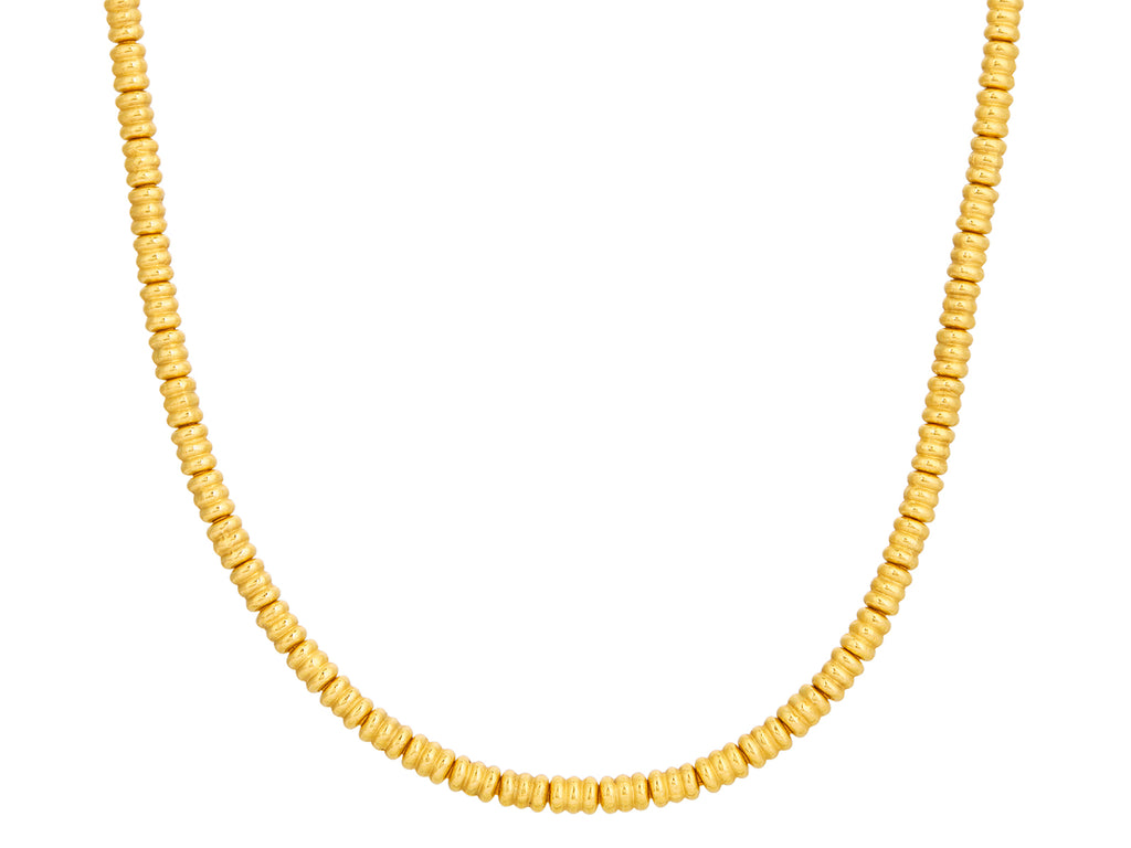 GURHAN, GURHAN Vertigo Gold Beaded Short Necklace, Ridged Tubes, No Stone