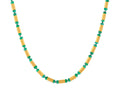 GURHAN, GURHAN Vertigo Gold Beaded Short Necklace, Hammered Gold Tubes, Emerald