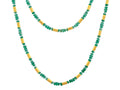 GURHAN, GURHAN Vertigo Gold Beaded Long Necklace, Hammered Gold Tubes, Emerald