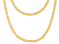 GURHAN, GURHAN Vertigo Gold Beaded Long Necklace, 5.5mm Smooth Beads, White Gold Pave Stations, Diamond